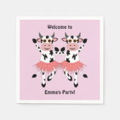 Serviette En Papier Vaches dansantes mignonnes et amusantes (Devant)