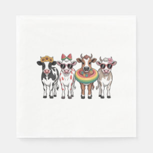 Serviette En Papier Vaches d'été, ferme de plage