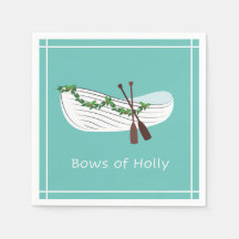 Vaches Holly Nautical Holiday Napkin Seafoam