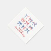 Serviette En Papier Vaches rouges, blanches et bleues quatrième annive (Coin)