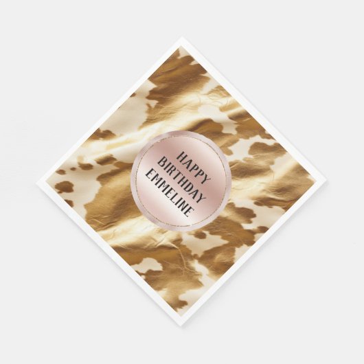Serviette En Papier Vachette à crème dorée occidentale (Coin)
