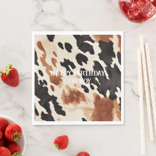 Serviette En Papier Vachette animale à la crème Brown occidentale (En situation)