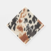 Serviette En Papier Vachette animale à la crème Brown occidentale (Coin)