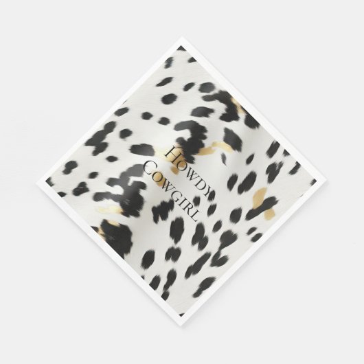 Serviette En Papier Vachette blanche noire (Coin)