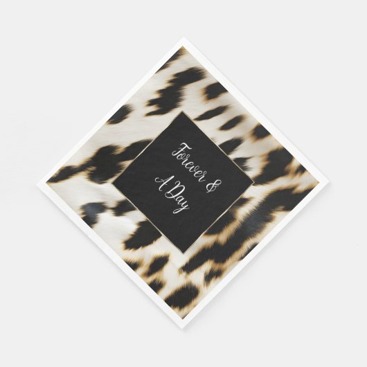 Serviette En Papier Vachette blanche noire (Coin)