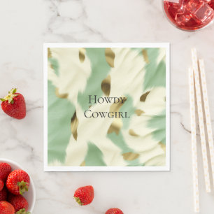 Serviette En Papier Vachette blanche verte à la menthe