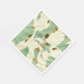 Serviette En Papier Vachette blanche verte à la menthe (Coin)