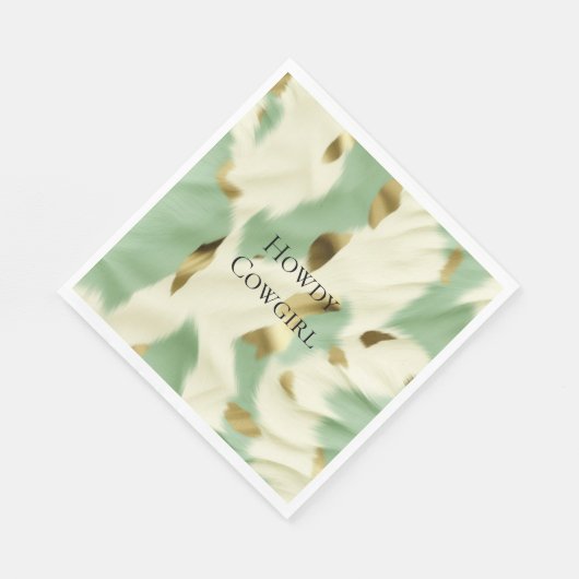 Serviette En Papier Vachette blanche verte à la menthe (Coin)