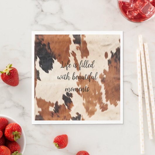 Serviette En Papier Vachette noire Brown occidentale (En situation)