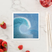 Serviette En Papier Vague Bleue Artistique (En situation)