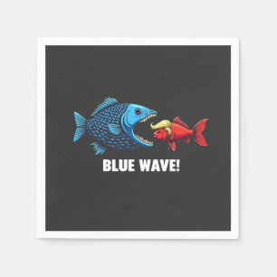 Serviette En Papier Vague bleue Kamala Harris Walz Élection de poisson