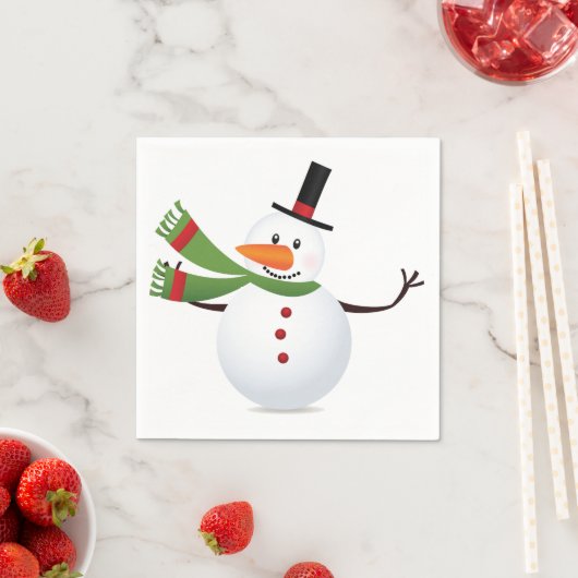 Serviette En Papier Vague Carotte Nez Snowman (En situation)