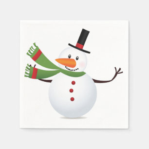 Serviette En Papier Vague Carotte Nez Snowman