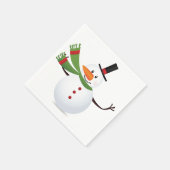 Serviette En Papier Vague Carotte Nez Snowman (Coin)