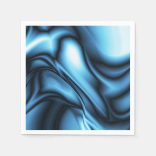 Serviette En Papier Vague de soie bleue (Devant)