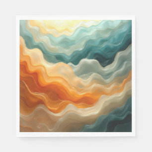 Serviette En Papier Vague liquide contemporaine Abstraite
