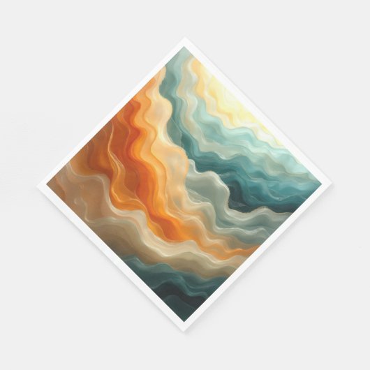 Serviette En Papier Vague liquide contemporaine Abstraite (Coin)