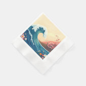 Serviette En Papier Vague océanique impressionniste (Coin)