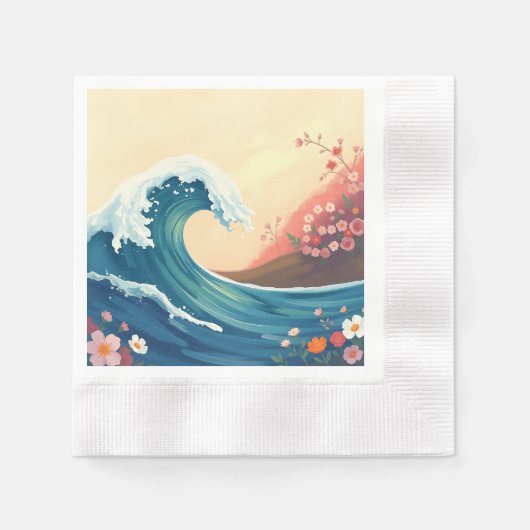 Serviette En Papier Vague océanique impressionniste (Devant)