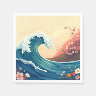 Serviette En Papier Vague océanique impressionniste