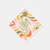 Serviette En Papier Vague rétro Super Fleur verte 40e anniversaire (Coin)