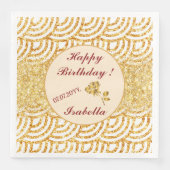 Serviette En Papier Vague Soleil Doré Paillettes Boho Collection Popul (Devant)