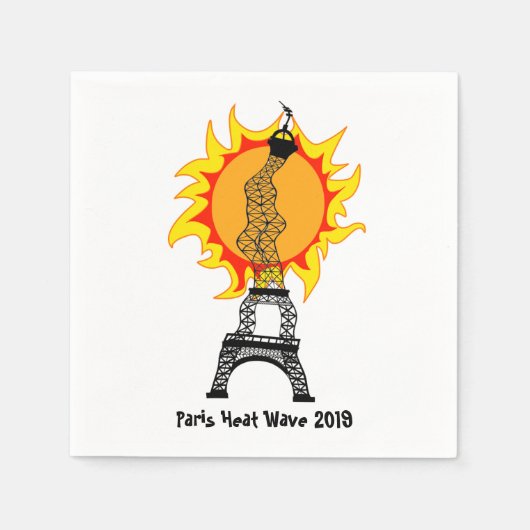 Serviette En Papier Vague thermique de Paris 2019 (Devant)
