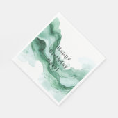 Serviette En Papier Vague Verte Abstraite (Coin)