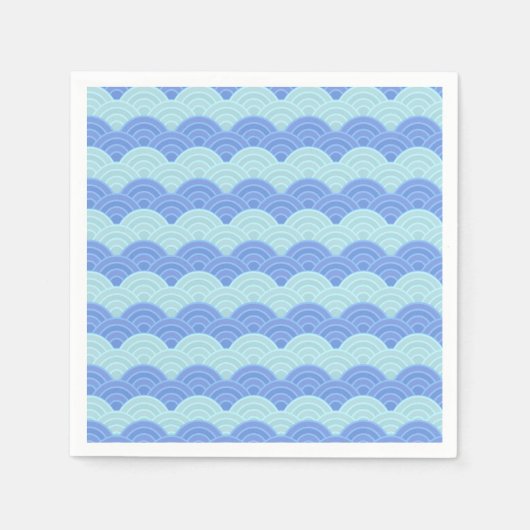 Serviette En Papier Vagues à mât Turquoise bleu (Devant)