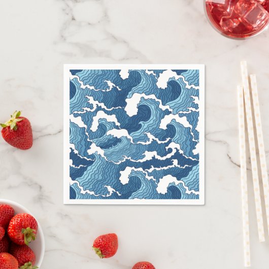 Serviette En Papier Vagues Abstraites (En situation)