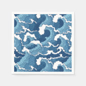Serviette En Papier Vagues Abstraites (Devant)