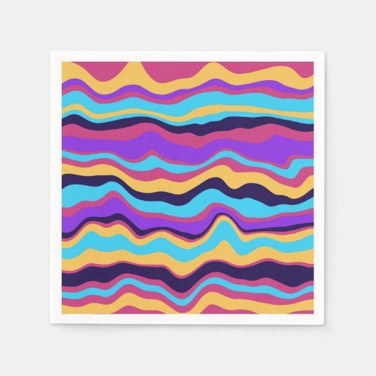 Serviette En Papier Vagues Abstraites (Devant)