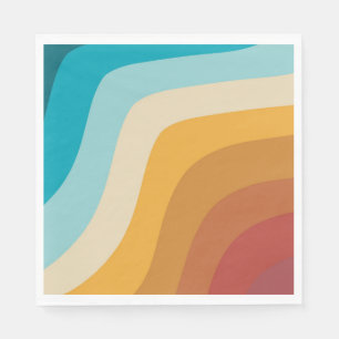Serviette En Papier Vagues Abstraites Arc-en-ciel coloré