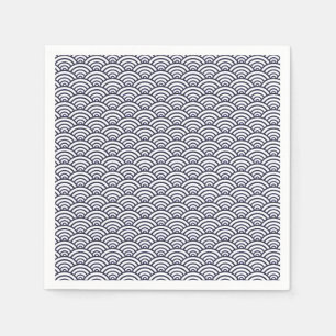 Serviette En Papier Vagues bleues japonaises Seigaiha Mer