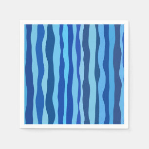 Serviette En Papier Vagues de bleu cyan marine cobalt bleu ciel