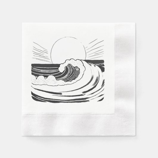 Serviette En Papier Vagues de l'océan (Devant)