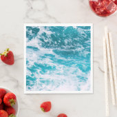 Serviette En Papier Vagues de l'océan bleu (En situation)