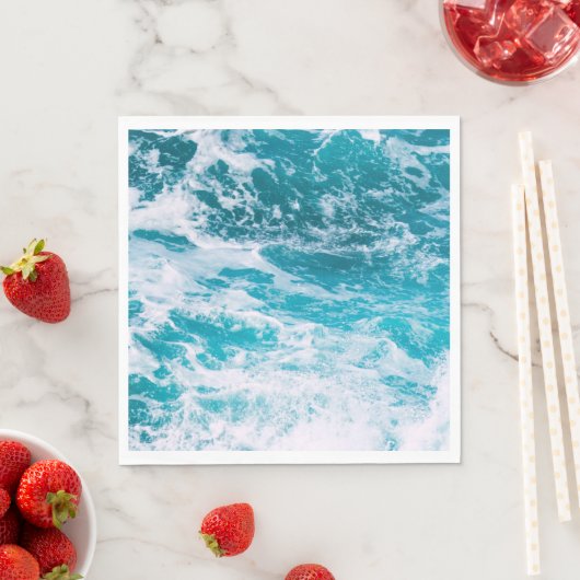 Serviette En Papier Vagues de l'océan bleu (En situation)
