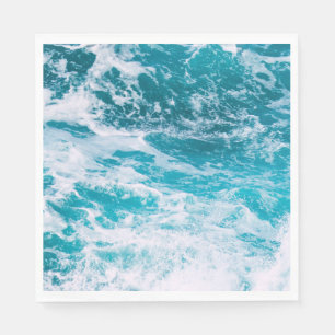 Serviette En Papier Vagues de l'océan bleu