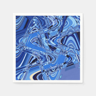 Serviette En Papier vagues des routes dans le bleu