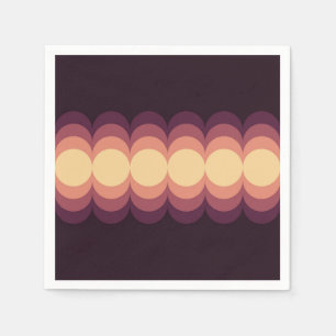 Serviette En Papier Vagues design en beige, rose et violet