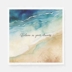 Serviette En Papier Vagues d'océan de plage