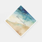Serviette En Papier Vagues d'océan de plage (Coin)