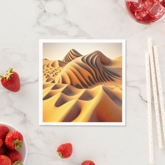 Serviette En Papier Vagues d'Or (En situation)