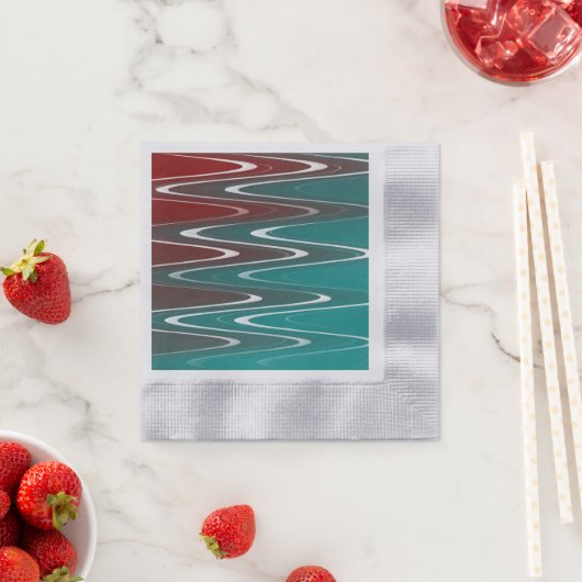 Serviette En Papier Vagues en blanc (En situation)