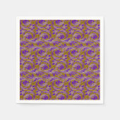 Serviette En Papier Vagues métalliques-violet-or-2 PAPIERS NAPKINS (Devant)