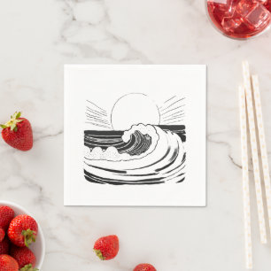 Serviette En Papier Vagues océaniques