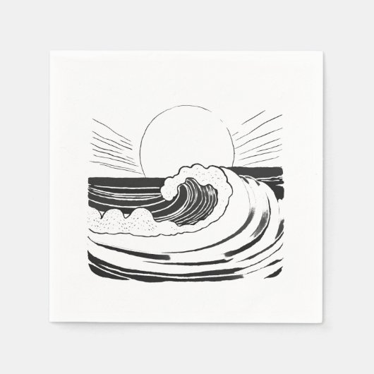 Serviette En Papier Vagues océaniques (Devant)