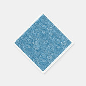Serviette En Papier Vagues océaniques bleues et blanches (Coin)
