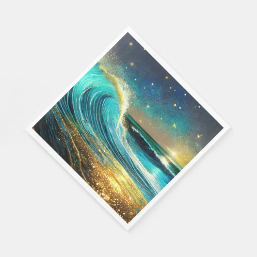 Serviette En Papier Vagues océaniques clignantes (Coin)